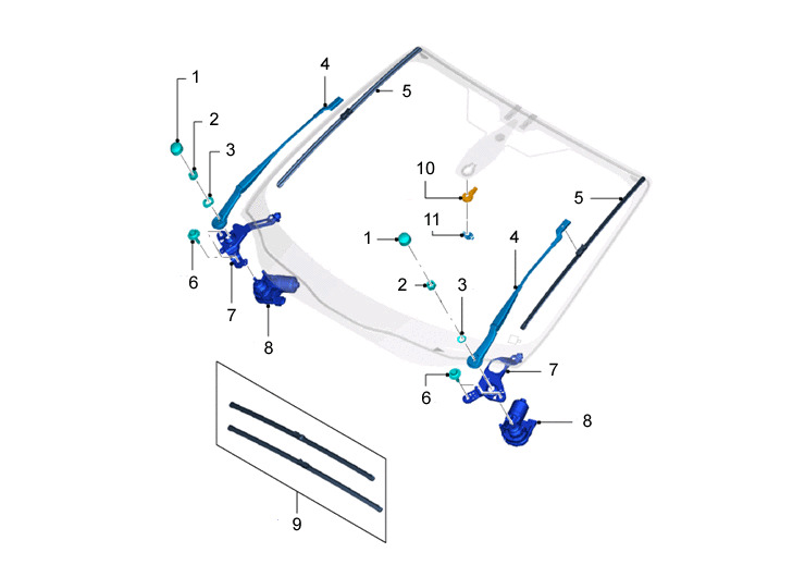BRAZO LIMPIA PARABRISAS DERECHO. PLANO REF#4