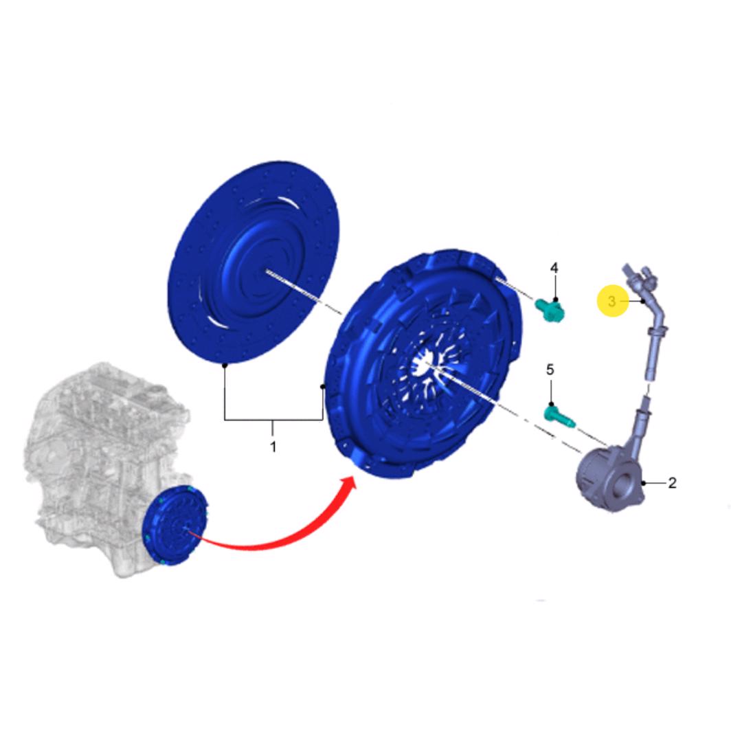 ADAPTADOR DE CILINDRO HIDRAULICO DE EMBRAGUE. PLANO REF#3