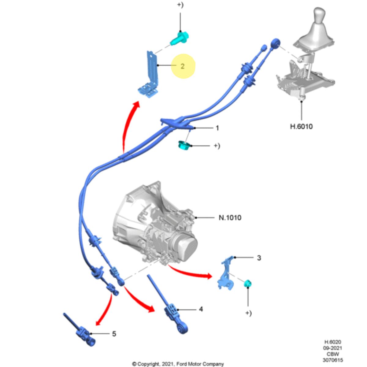 PLACA FIJACI&Oacute;N SOPORTE SELECTOR DE CAMBIOS. PLANO REF#2