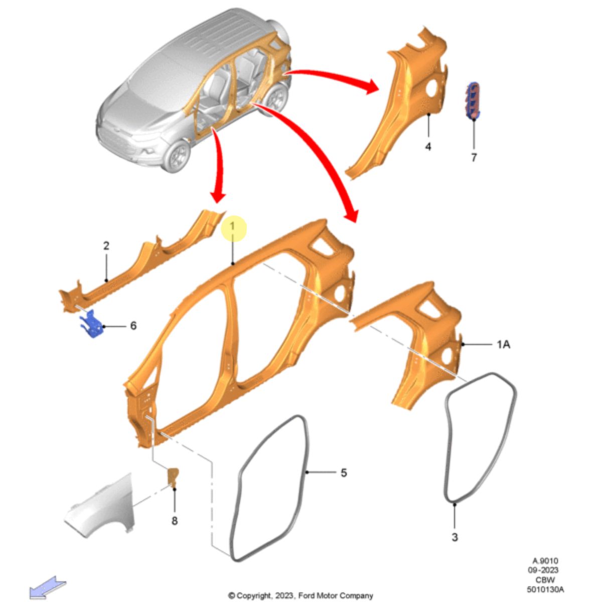 PANEL LATERAL EXTERIOR IZQUIERDO. PLANO REF#1