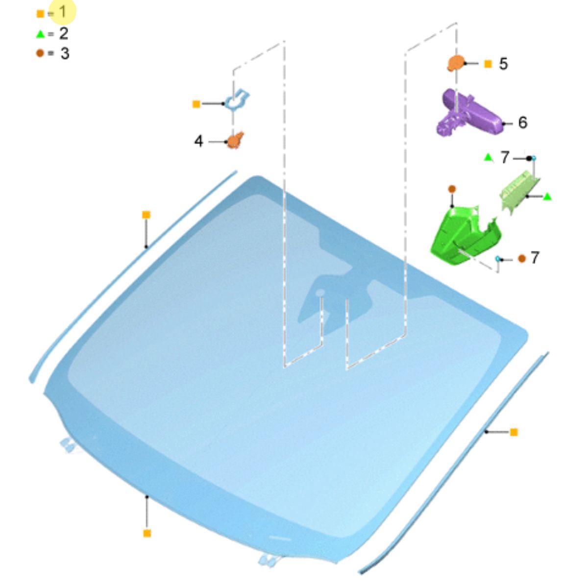 CRISTAL PARABRISAS LAMIN. PLANO REF#1