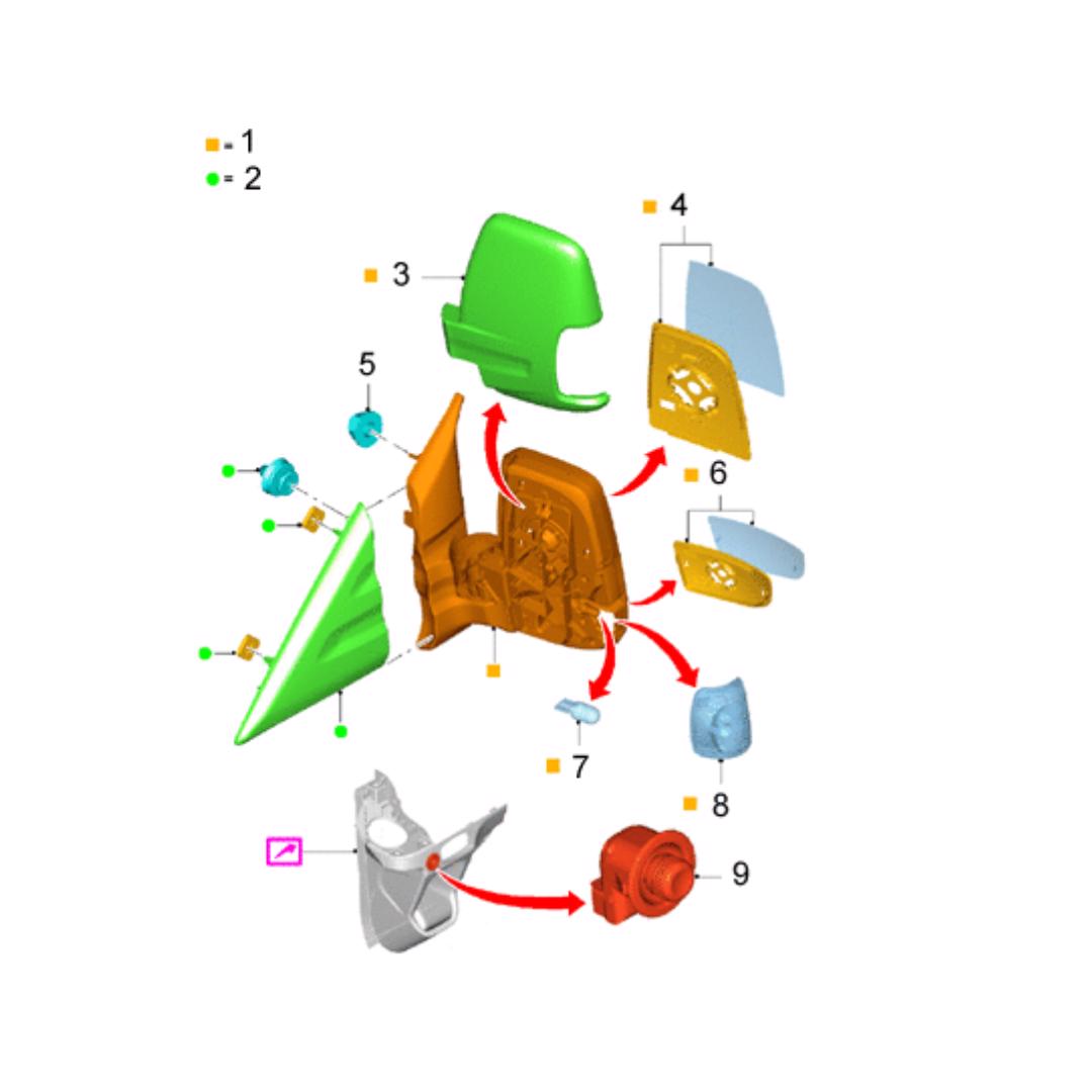 LAMPARA DE ESPEJO EXTERIOR DERECHO. PLANO REF#8