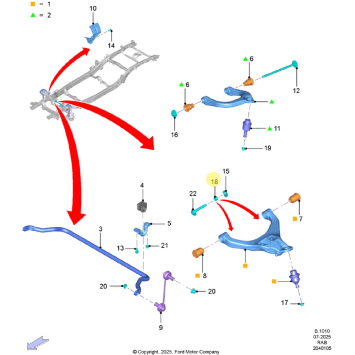 TUERCA M16 PARRILLA INFERIOR SUSPENSI&Oacute;N DELANTERA. PLANO REF#18