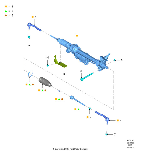 CAJA DE DIRECCION COMPLETA (CON EXTREMOS). PLANO REF#1