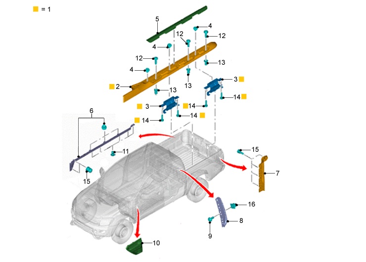 PLACA EMBLEMA LATERAL DE GUARDABARRO DELANTERO LADO IZQUIERDO - CROMADO. PLANO REF#10