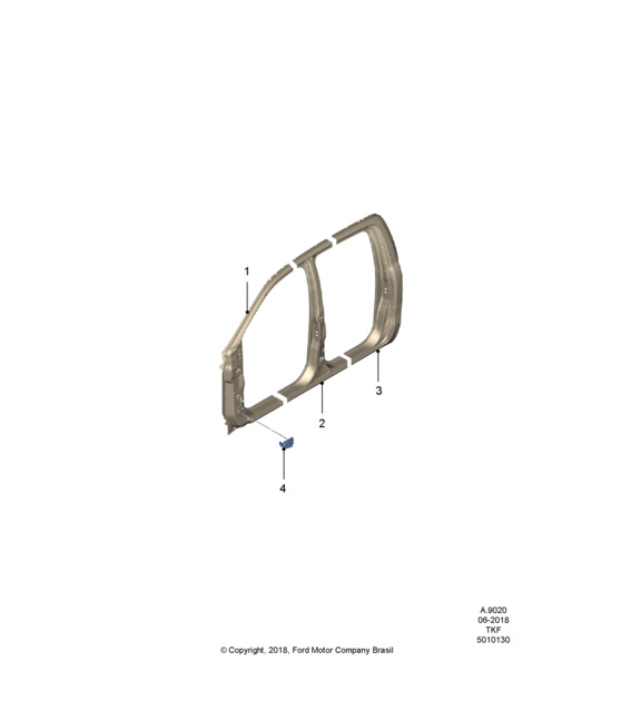 PANEL EXTERIOR LATERAL DELANTERO DE CARROCERIA DERECHO - PARTE DELANTERA. PLANO REF#1