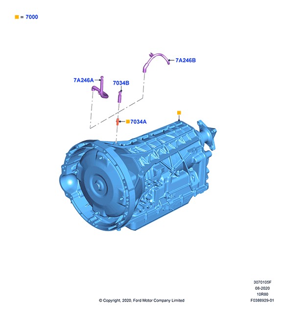 CAJA DE TRANSMISION AUTOMATICA 10R80. PLANO REF#7000