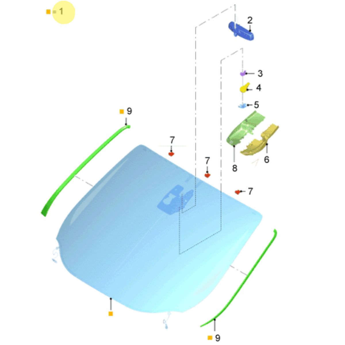 CRISTAL DE PARABRISAS. PLANO REF#1