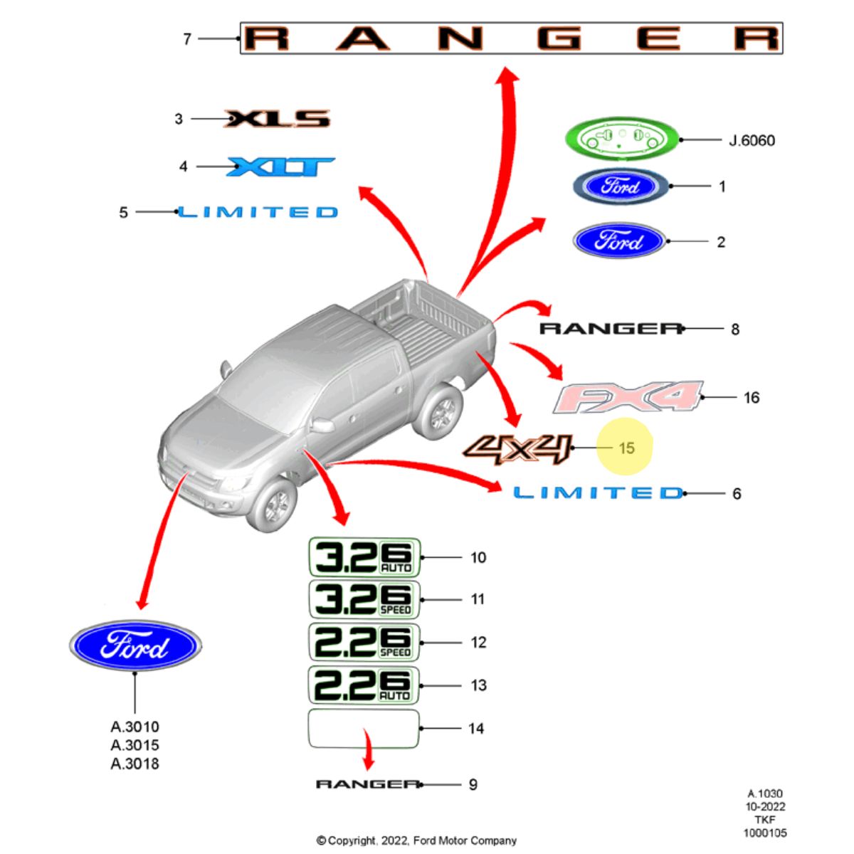 CALCO 4X4 BORDE NEGRO. PLANO REF#15
