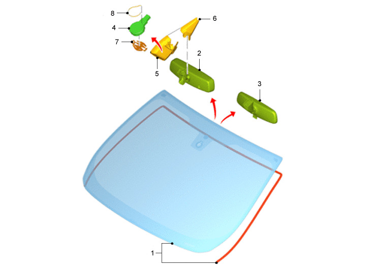 CRISTAL PARABRISAS VERDE. PLANO REF#1
