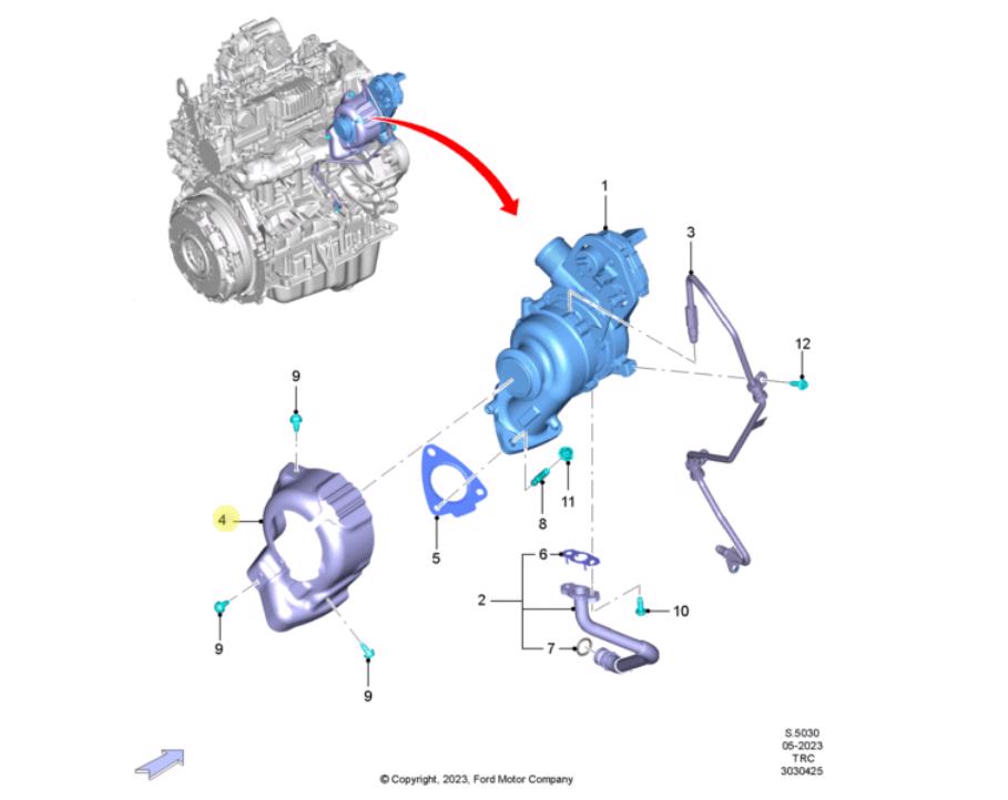 PROTECTOR DE CALOR DE TURBOCOMPRESOR. PLANO REF#04