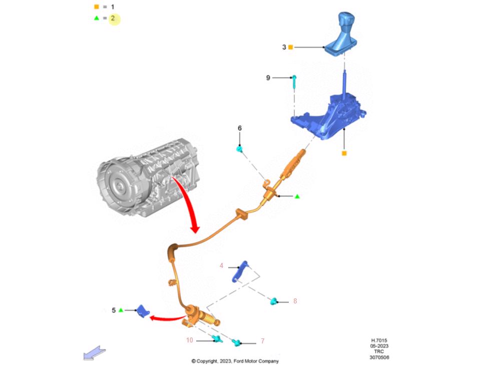 CABLE DE MANDO - PALANCA SELECTORA. PLANO REF#02