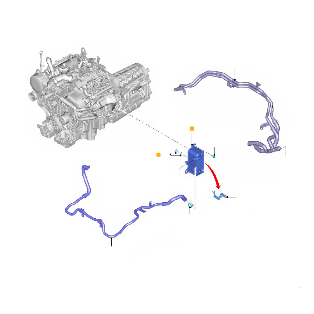 REFRIGERADOR DE ACEITE DE&nbsp;CAJA AUTOMATICA. PLANO REF#01