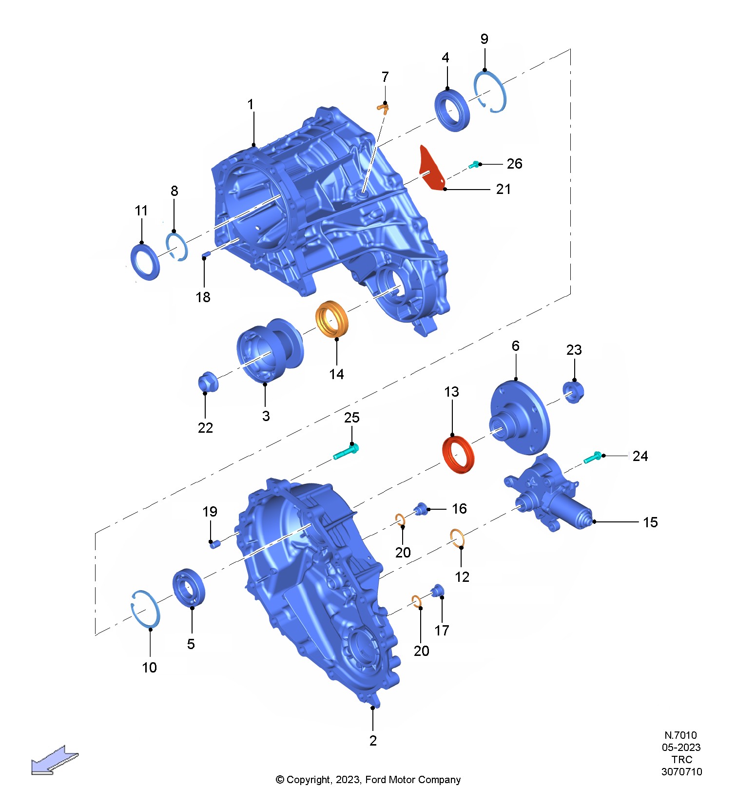 BRIDA DE EJE DE SALIDA DE CAJA DE TRANSFERENCIA. PLANO REF#06
